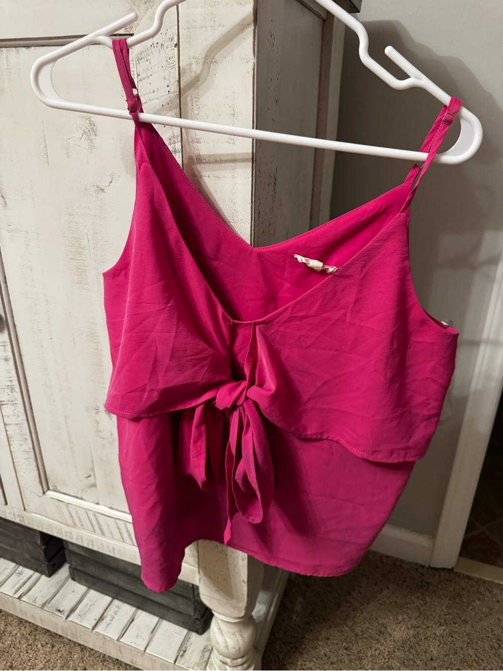 Fuchsia Tie-Front Cami Top - Women